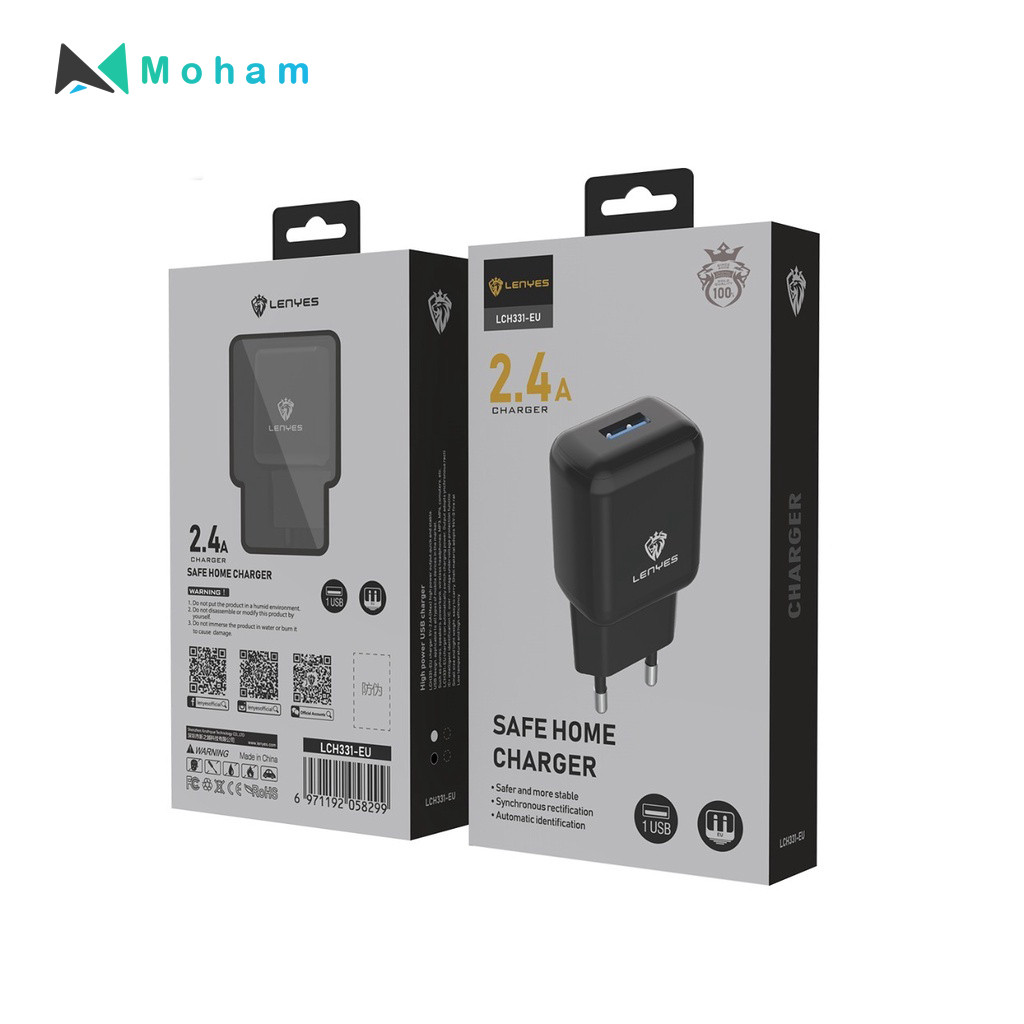CHARGER LCH331 - EU + Type-C cable , iphone cable ,  Micro cable