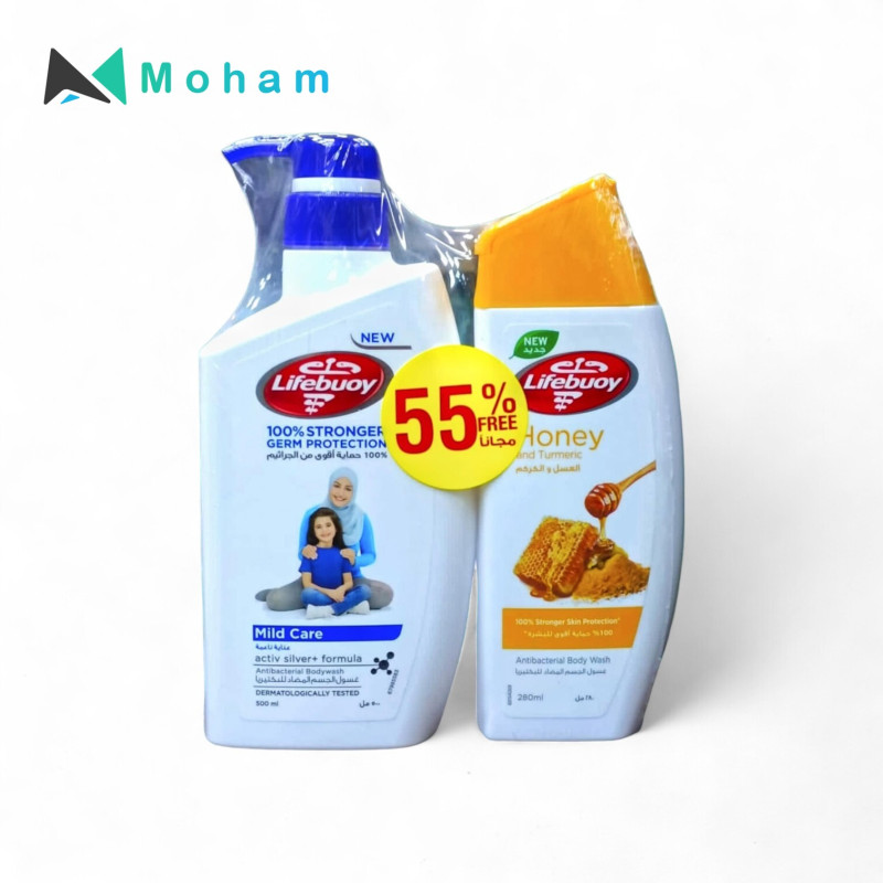 LIFEBUOY BODYWASH MILDCARE 500ML+ HONEY 280ML