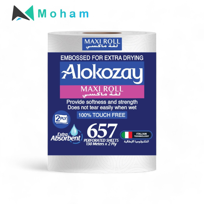 Alokozay Maxi Tissue Roll x 2 Ply x 657Sheetsx6