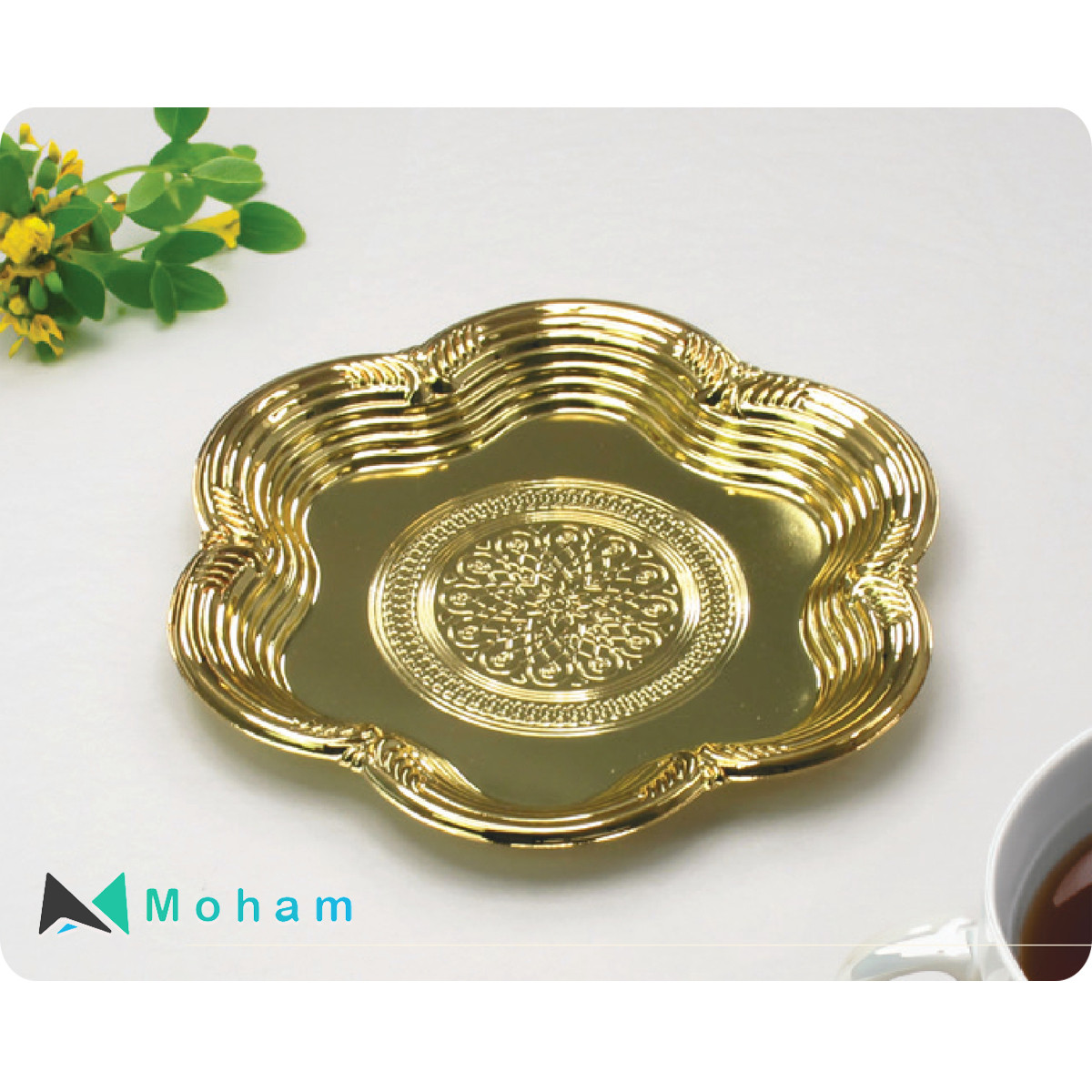Elegant Gold Plated Decorative Tray - GER6885