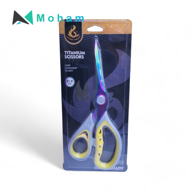 Golden Phoenix Titanium Scissors - Sharp, Convenient, and Secure