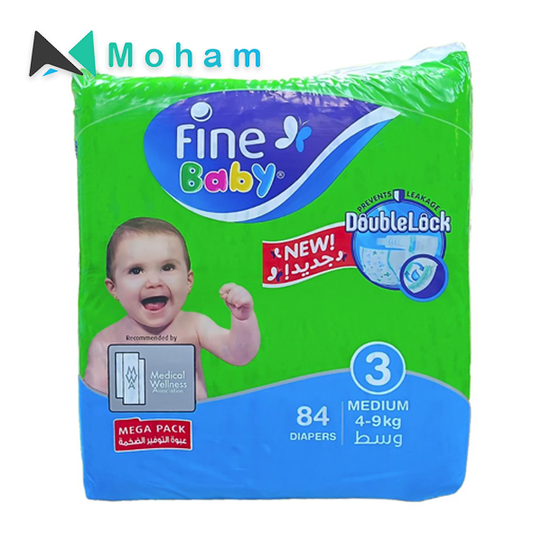 Fine Baby Medium Size 4-9Kg Babies Cushiony Soft Diapers