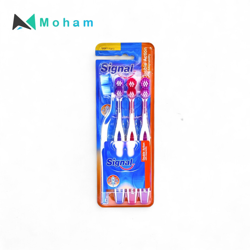SIGNAL TOOTHBRUSH DOUBLE ACTION (SOFT)4 PCS PER SET