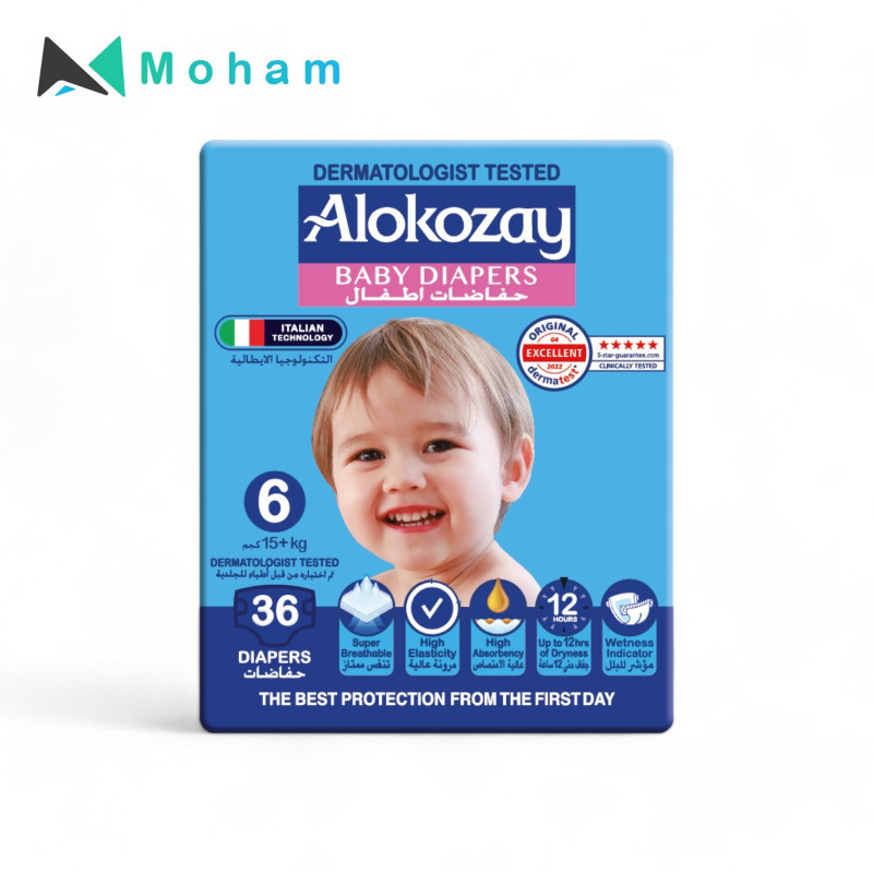 Alokozay Premium Baby Diapers - SIZE 6 – 36 pcs