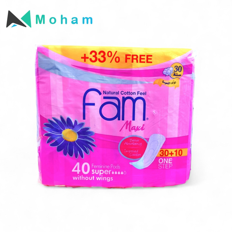 FAM MAXI PADS PINK 40/PK