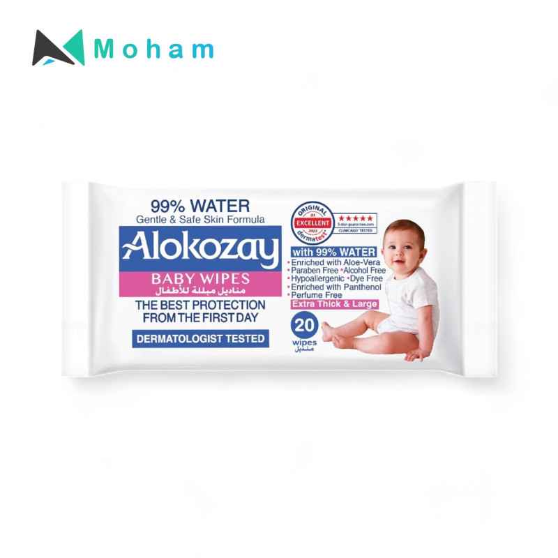 Alokozay 99% Water Wipes - 20 Sheets