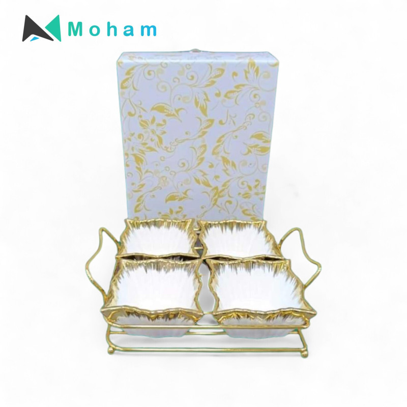 4PCS PLATE WID METAL SHELF 9.1X8.9X4.3CM